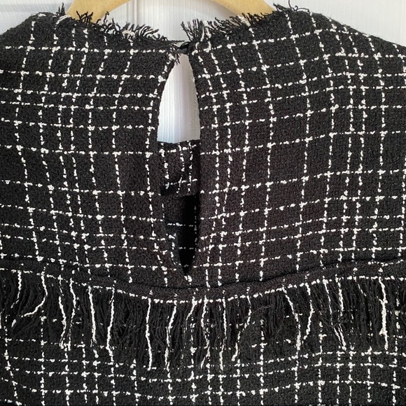 ZARA FRAYED TWEED BLOUSE - Picture 7 of 7